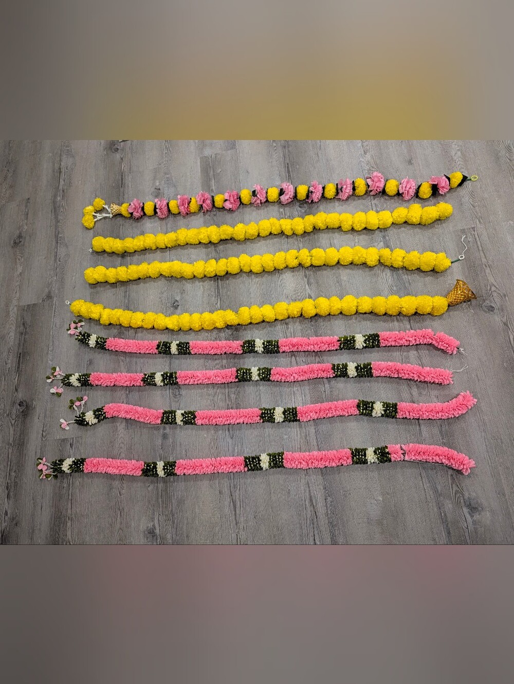 Festive Yellow & Pink Floral Decorative Garlands